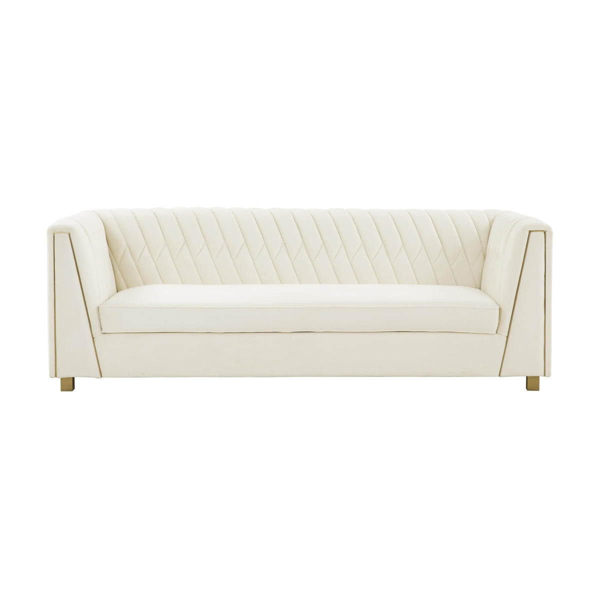 Wafa Cream Velvet Sofa - UK