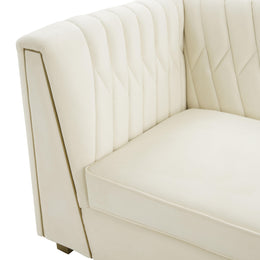 Wafa Cream Velvet Sofa - UK