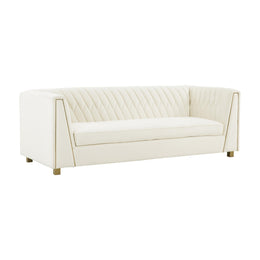 Wafa Cream Velvet Sofa