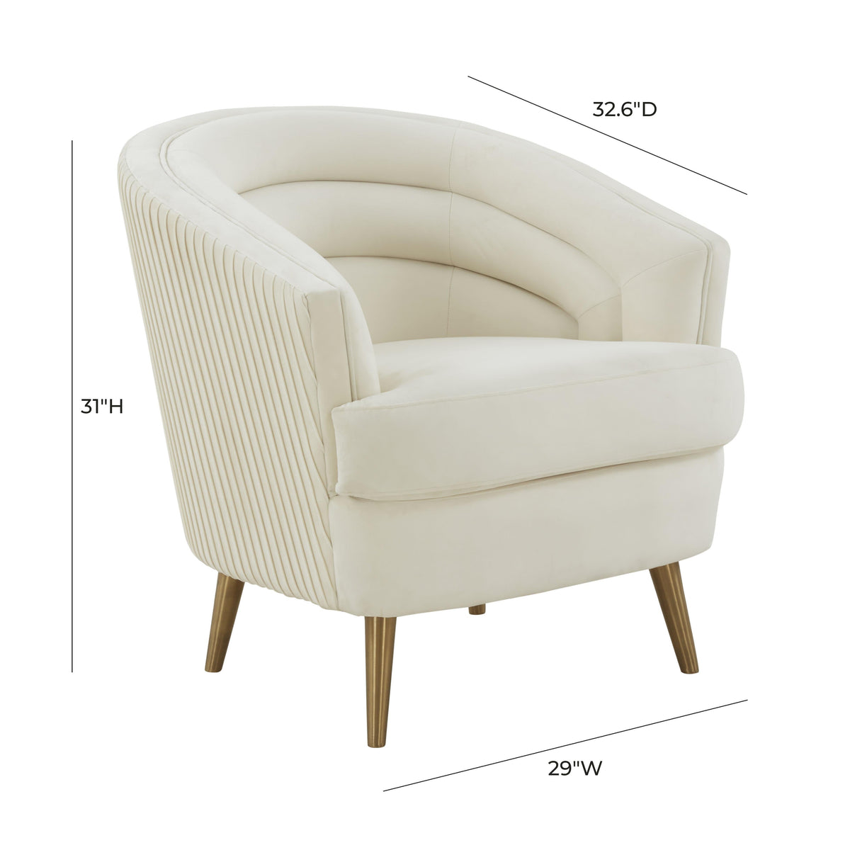 Jules Cream Velvet Accent Chair