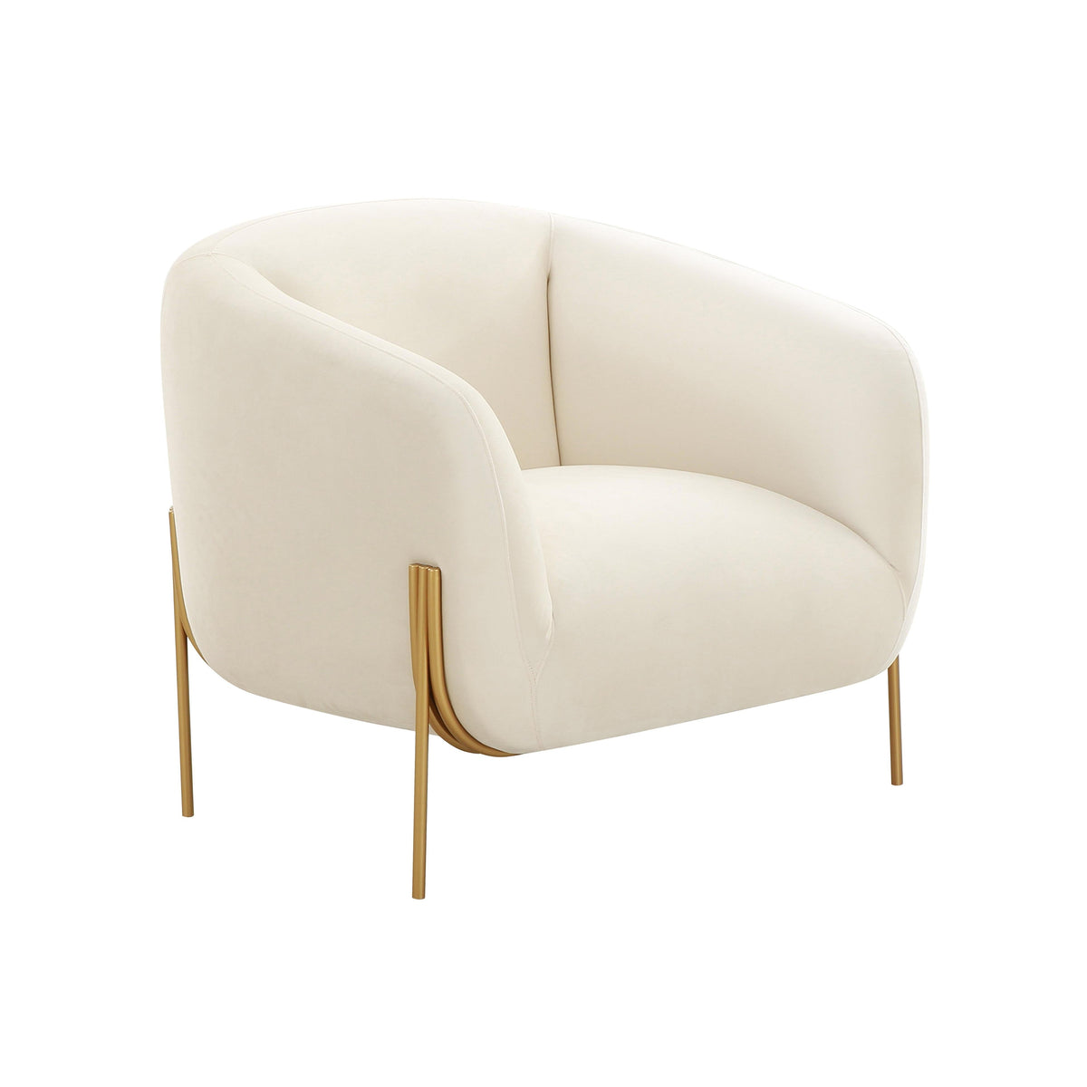 Kandra Cream Velvet Accent Chair - UK