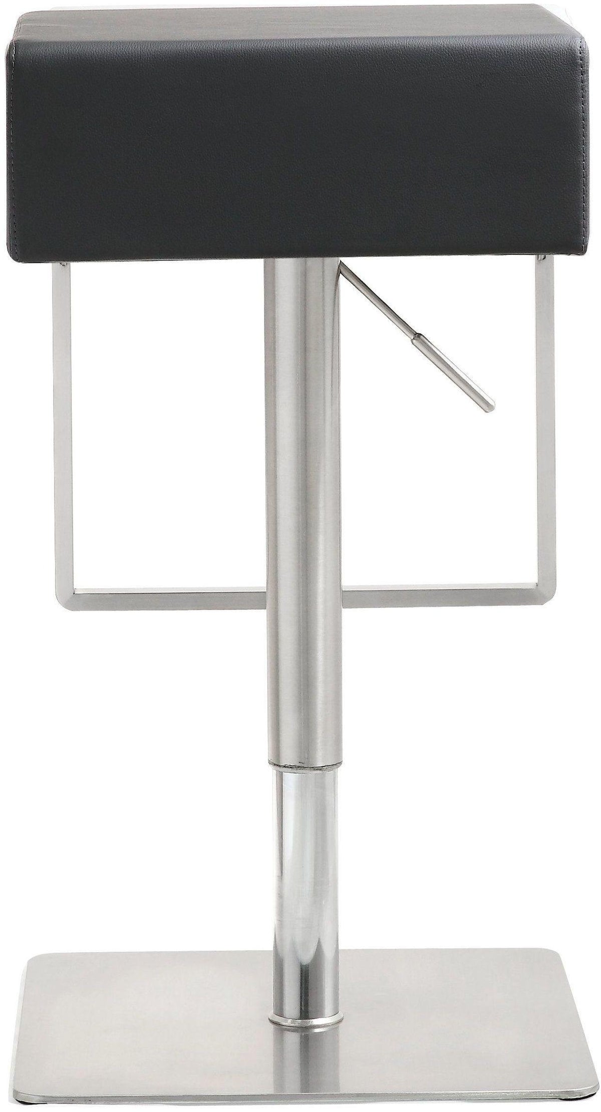 Seville Black Performance Vegan Leather and Stainless Steel Adjustable Barstool