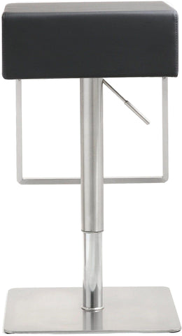 Seville Black Performance Vegan Leather and Stainless Steel Adjustable Barstool
