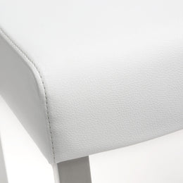 Denmark White Performance Vegan Leather and Stainless Steel Counter Stool - Set of 2