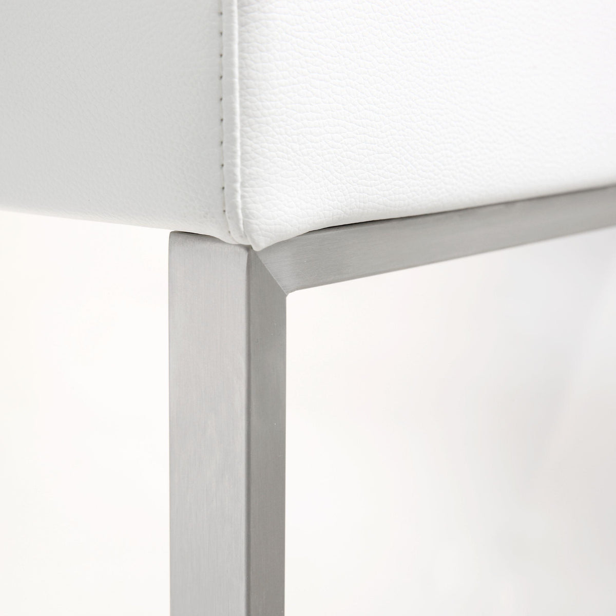 Denmark White Stainless Steel Barstool - Set of 2 - UK