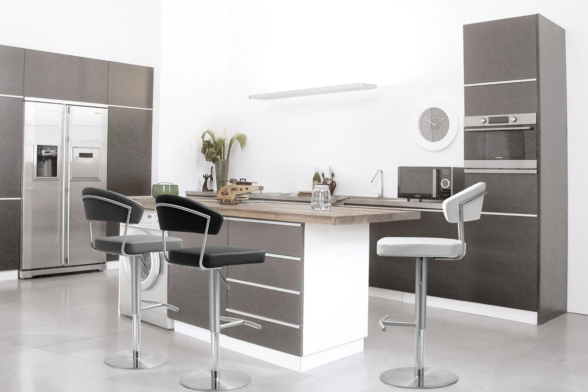 Cosmo Light Grey Stainless Steel Barstool - UK