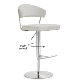 Cosmo Light Grey Stainless Steel Barstool - UK