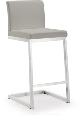 Parma Light Grey Stainless Steel Counter Stool - Set of 2 - UK