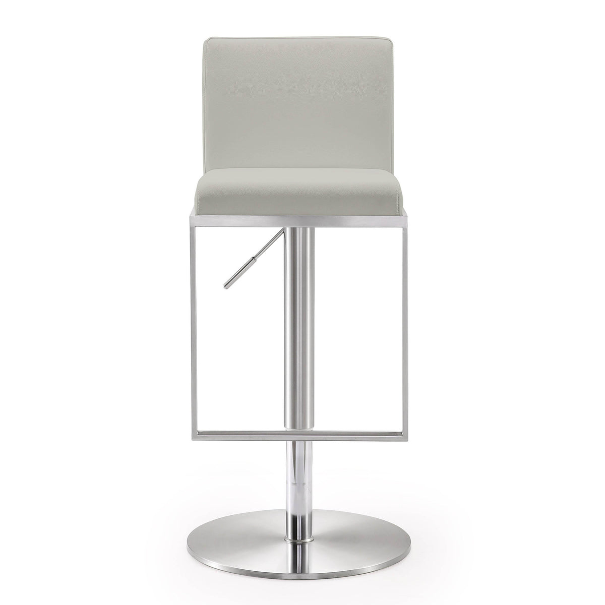 Amalfi Light Grey Vegan Leather Stool - UK