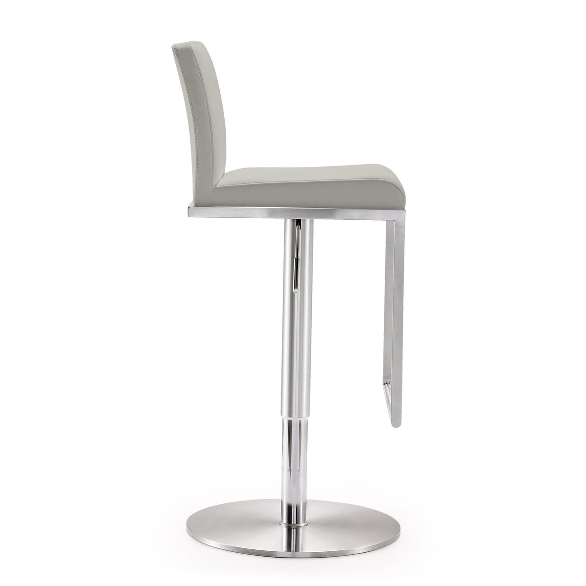 Amalfi Light Grey Vegan Leather Stool - UK