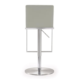 Amalfi Light Grey Vegan Leather Stool - UK