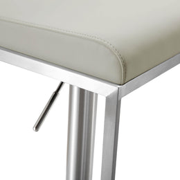 Amalfi Light Grey Vegan Leather Stool - UK