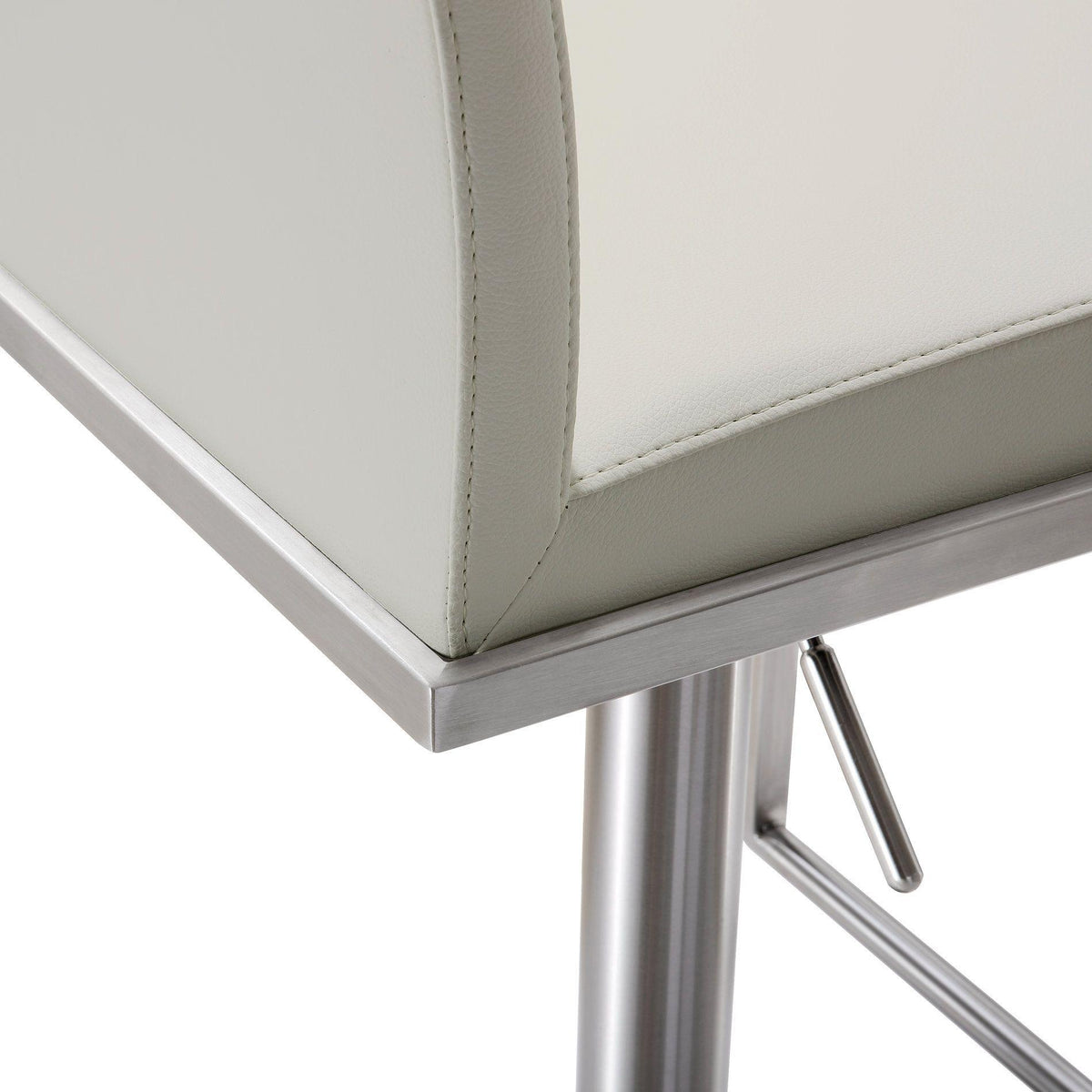 Amalfi Light Grey Vegan Leather Stool - UK