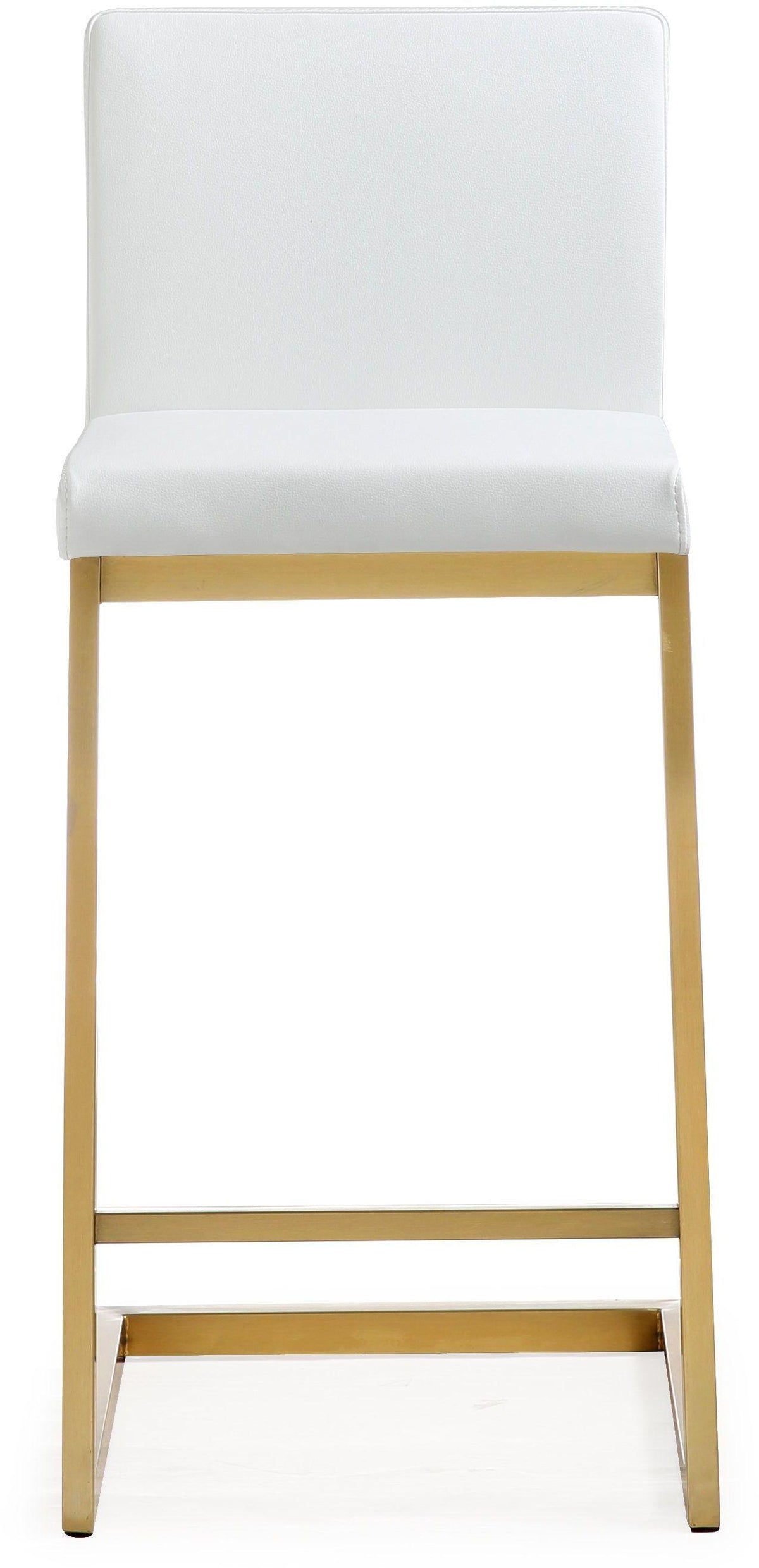 Parma White Gold Steel Counter Stool - Set of 2 - UK