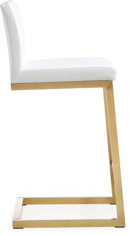 Parma White Gold Steel Counter Stool - Set of 2 - UK