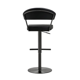 Cosmo Black Performance Vegan Leather on Black Steel Barstool - UK
