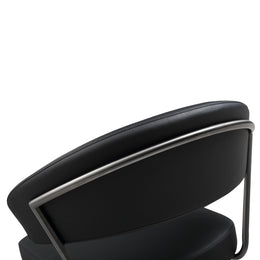 Cosmo Black Performance Vegan Leather on Black Steel Barstool - UK