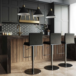 Amalfi Black Performance Vegan Leather on Black Stool - UK