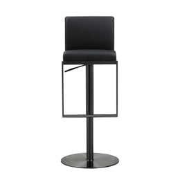 Amalfi Black Performance Vegan Leather on Black Stool - UK
