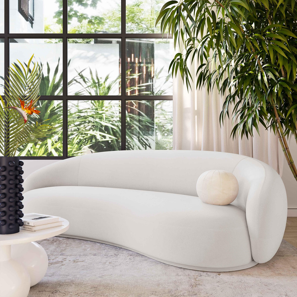 Kendall Cream Velvet Sofa - UK