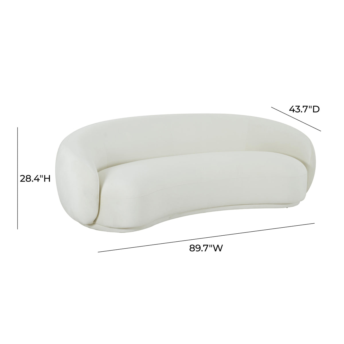 Kendall Cream Velvet Sofa - UK