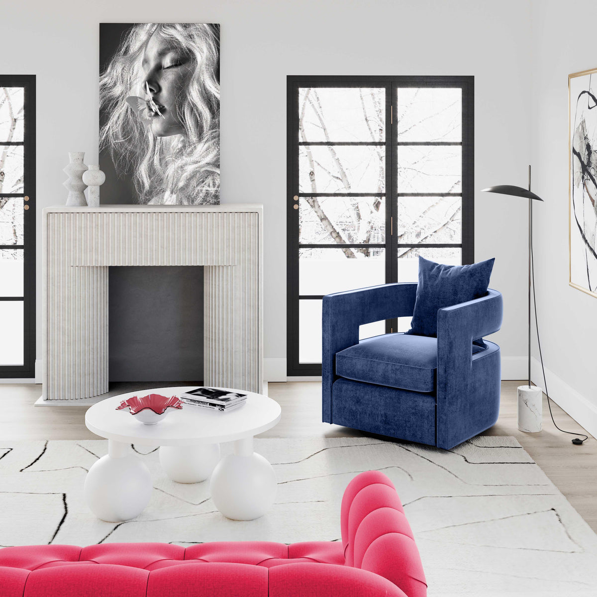 Kennedy Navy Swivel Chair - UK