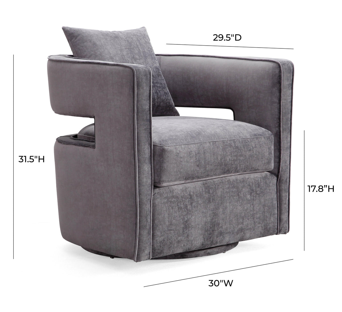 Kennedy Grey Swivel Chair - UK