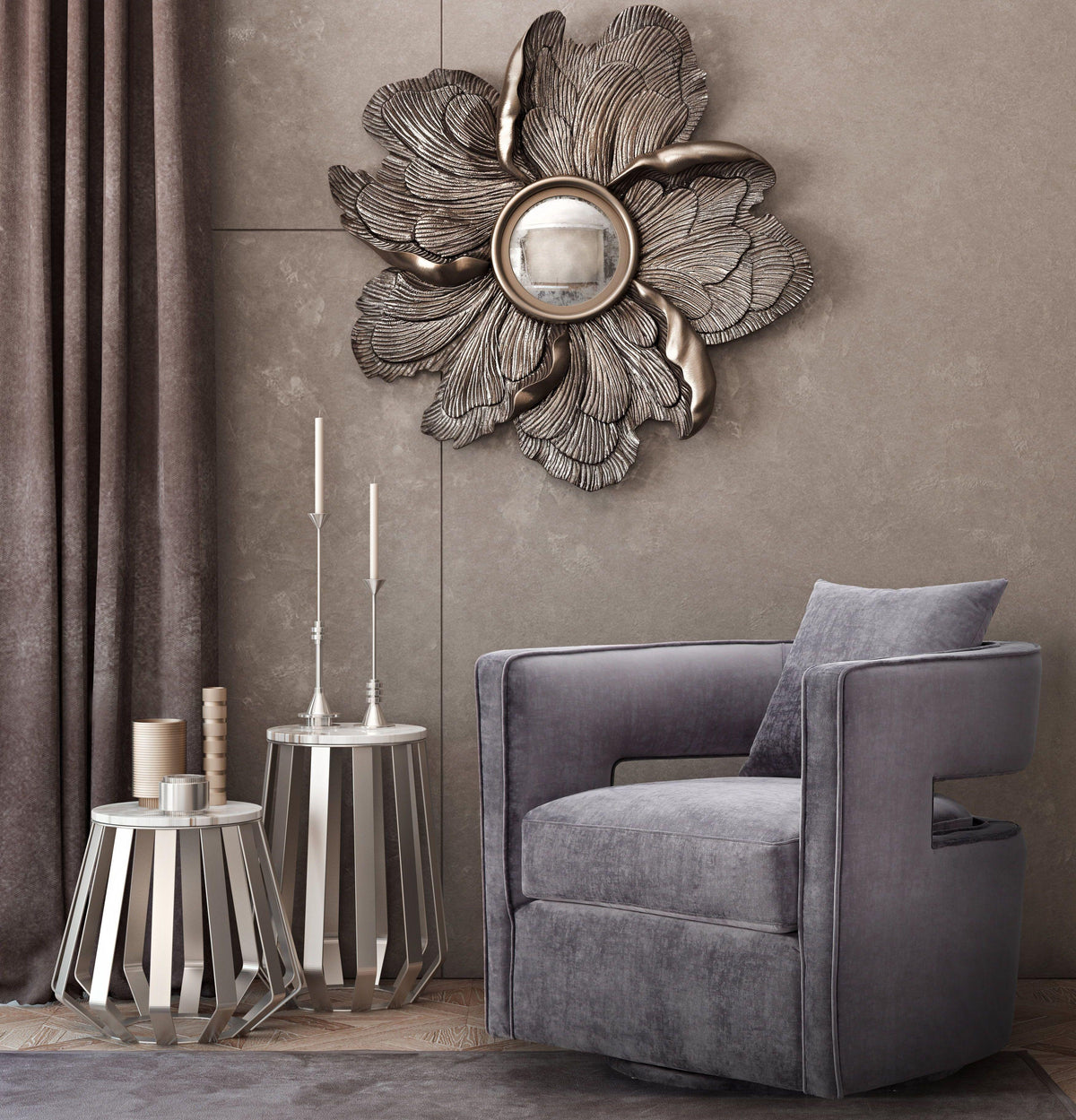 Kennedy Grey Swivel Chair - UK