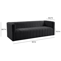 Norah Black Velvet Sofa - UK
