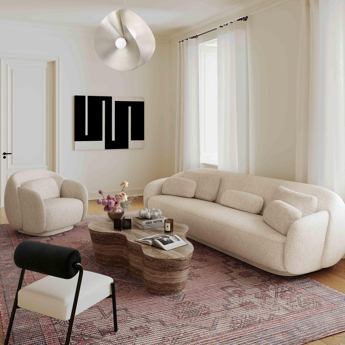 Misty Cream Boucle Sofa - UK