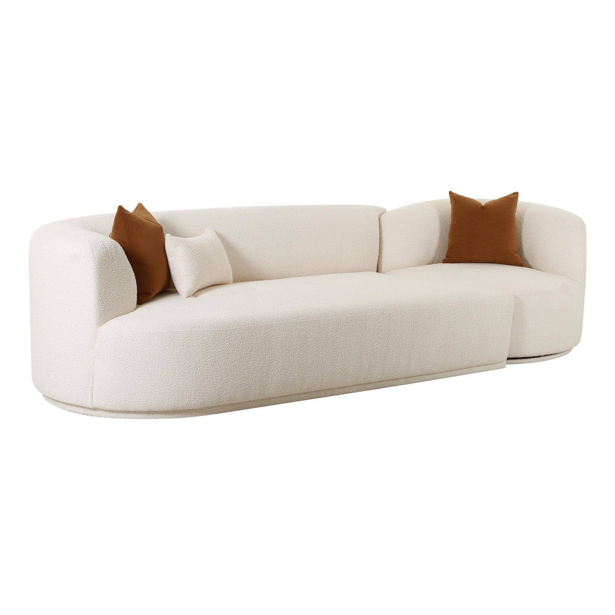 Fickle Cream Boucle 2-Piece Modular LAF Sofa - UK
