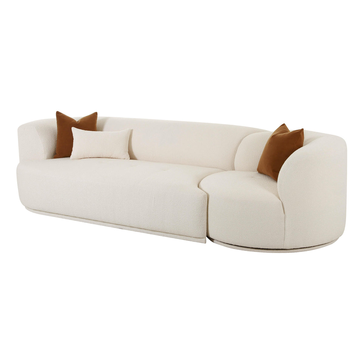 Fickle Cream Boucle 2-Piece Modular LAF Sofa - UK