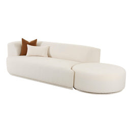 Fickle Cream Boucle 2-Piece Chaise Modular LAF Sofa - UK