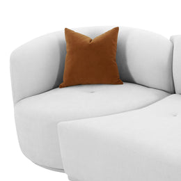 Fickle Grey Velvet 2-Piece Modular RAF Sofa