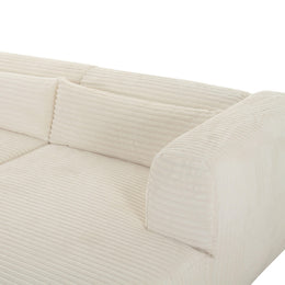 Tarra Fluffy Oversized Cream Corduroy Modular RAF Sectional - UK