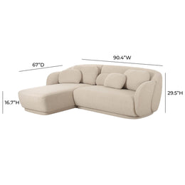 Misty Cream Boucle Sectional - LAF