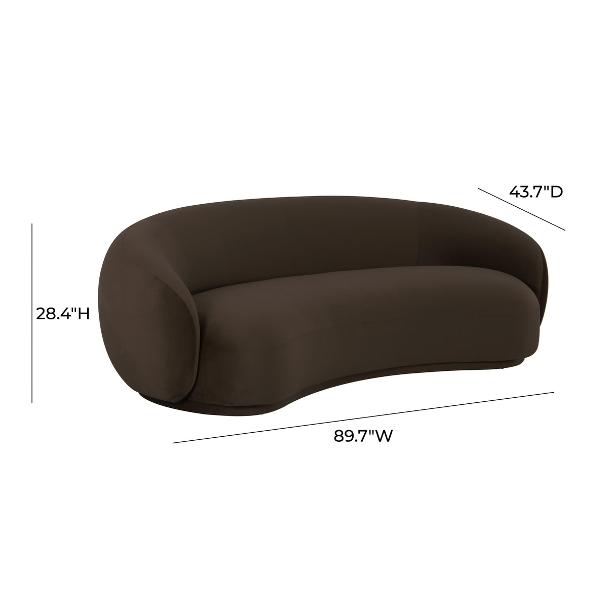 Kendall Chocolate Brown Velvet Sofa