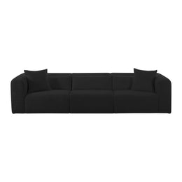 Tarra Fluffy Oversized Black Corduroy Modular Sofa