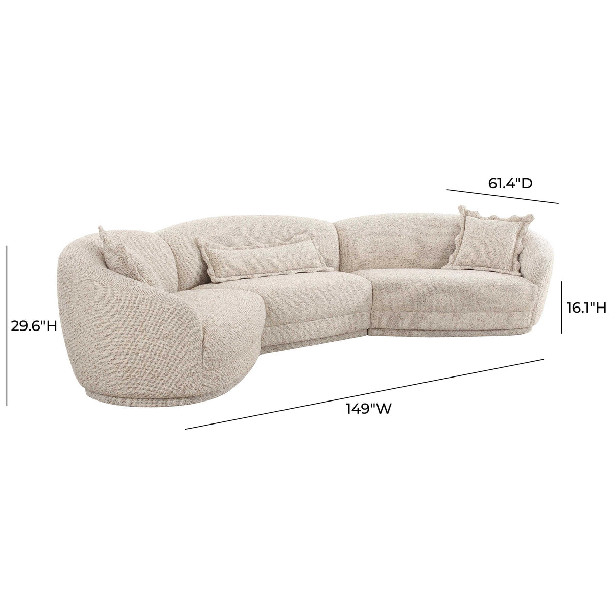 Marion Two-Tone Textured Boucle Large Sectional