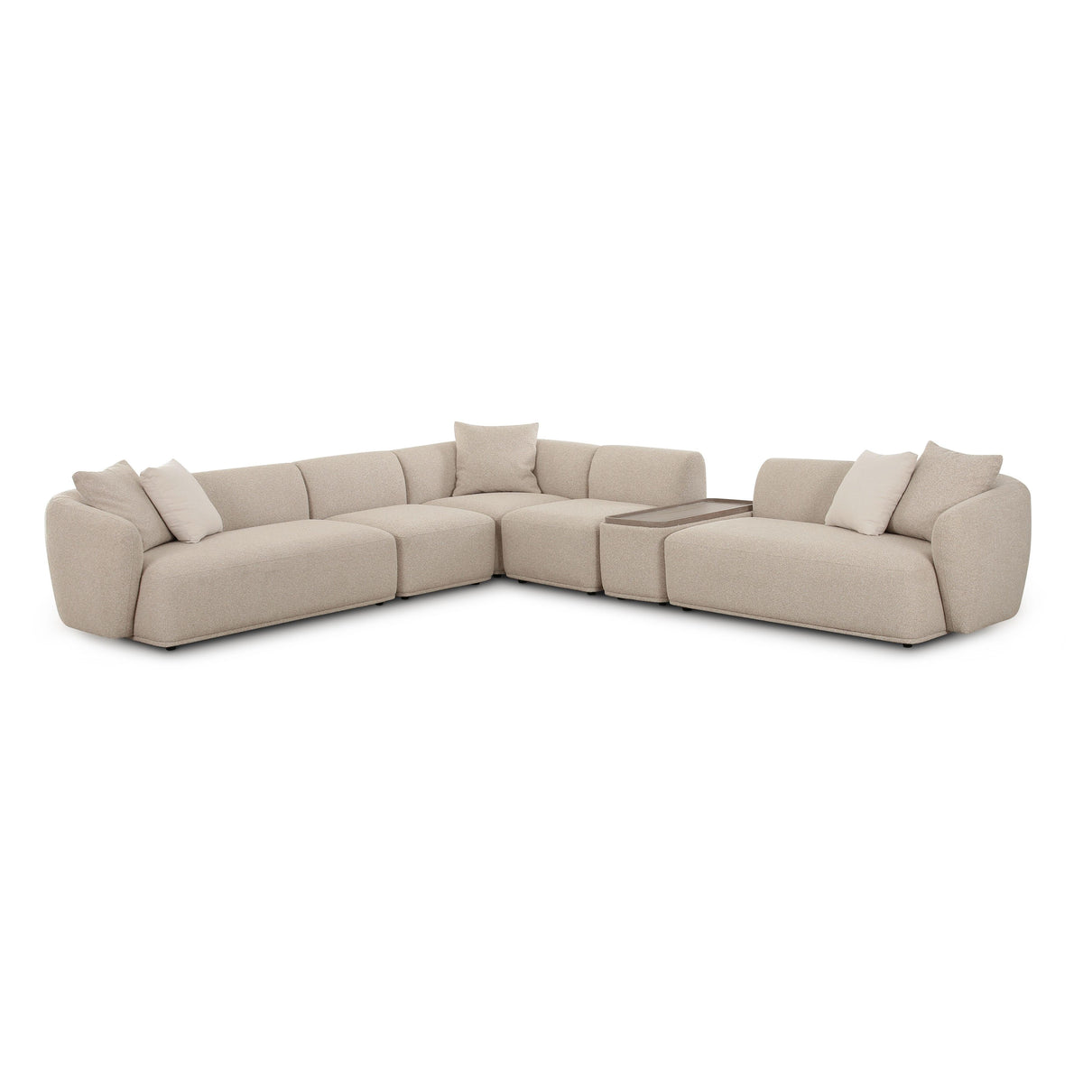 Sylvie Cream Boucle 6-Piece Large Sectional