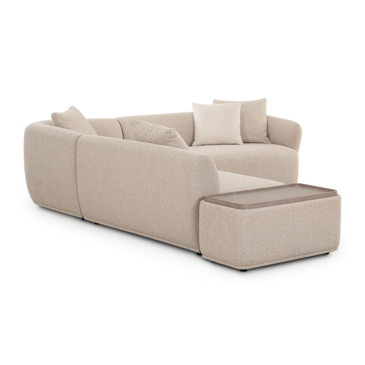 Sylvie Cream Boucle 4-Piece Left Chaise Sectional