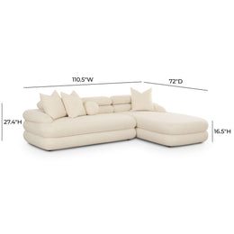 Lulu Cream Boucle Modular RAF Sectional
