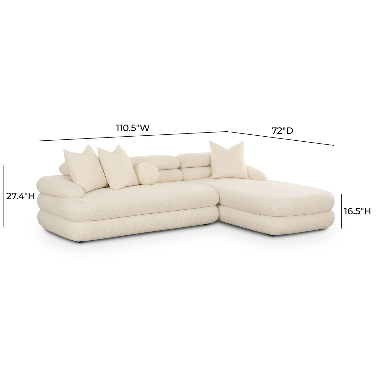 Lulu Cream Boucle Modular RAF Sectional