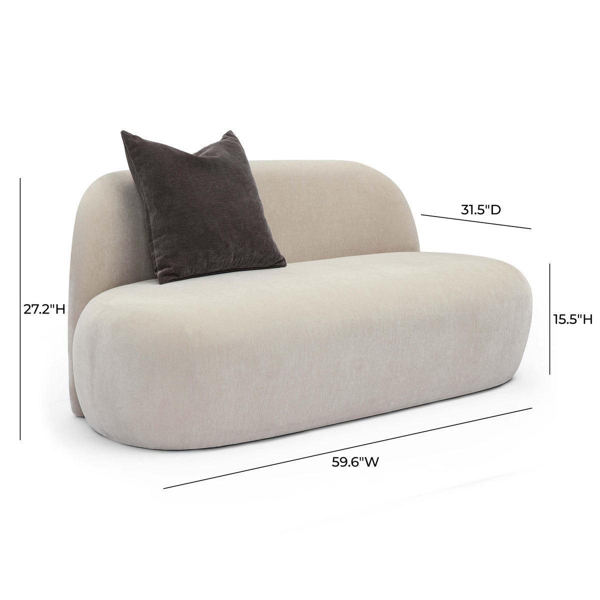 Carraway Taupe Upcycled Chenille Loveseat