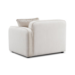 Travie White Sand Performance Corduroy Velvet RAF Corner Chair
