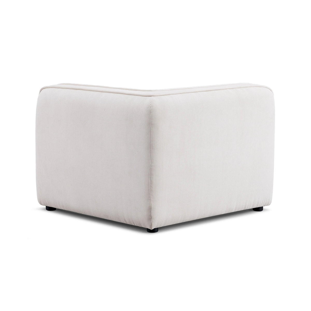 Travie White Sand Performance Corduroy Velvet Corner Chair