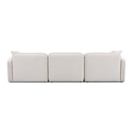 Travie White Sand Performance Corduroy Velvet 4-Piece Modular Sectional