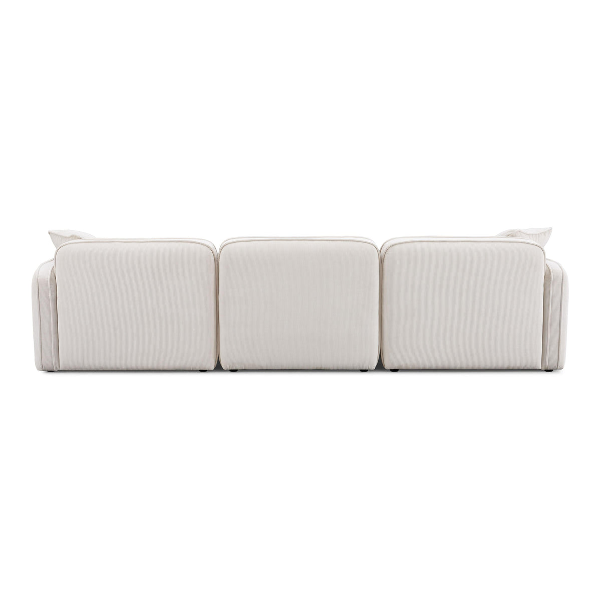 Travie White Sand Performance Corduroy Velvet 4-Piece Modular Sectional