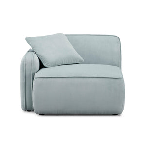 Travie Sea Foam Performance Corduroy Velvet LAF Corner Chair