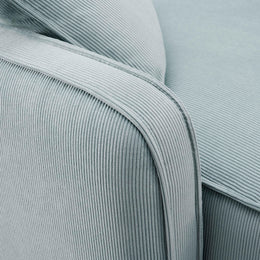 Travie Sea Foam Performance Corduroy Velvet Corner Chair
